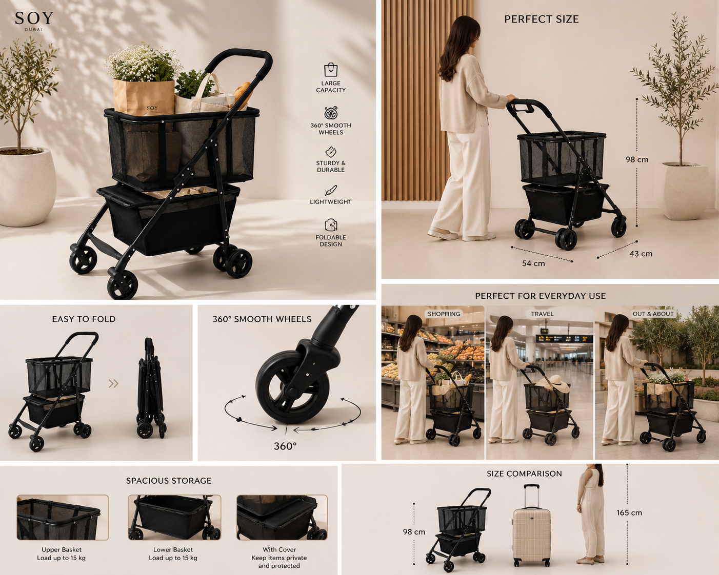 Foldable Multi-Purpose Utility Trolley